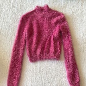 Pink fuzzy sweater